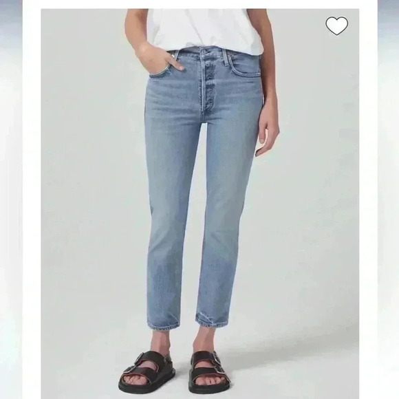 NEW Citizens Of Humanity Charlotte Crop High Rise Straight Jeans Dalia Size 27 - Picture 2 of 13